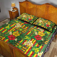 Hawaii Kanaka Maoli Hibiscus Quilt Bed Set Hawaiian Flag Motif