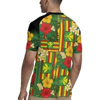 Hawaii Kanaka Maoli Hibiscus Rugby Jersey Hawaiian Flag Motif