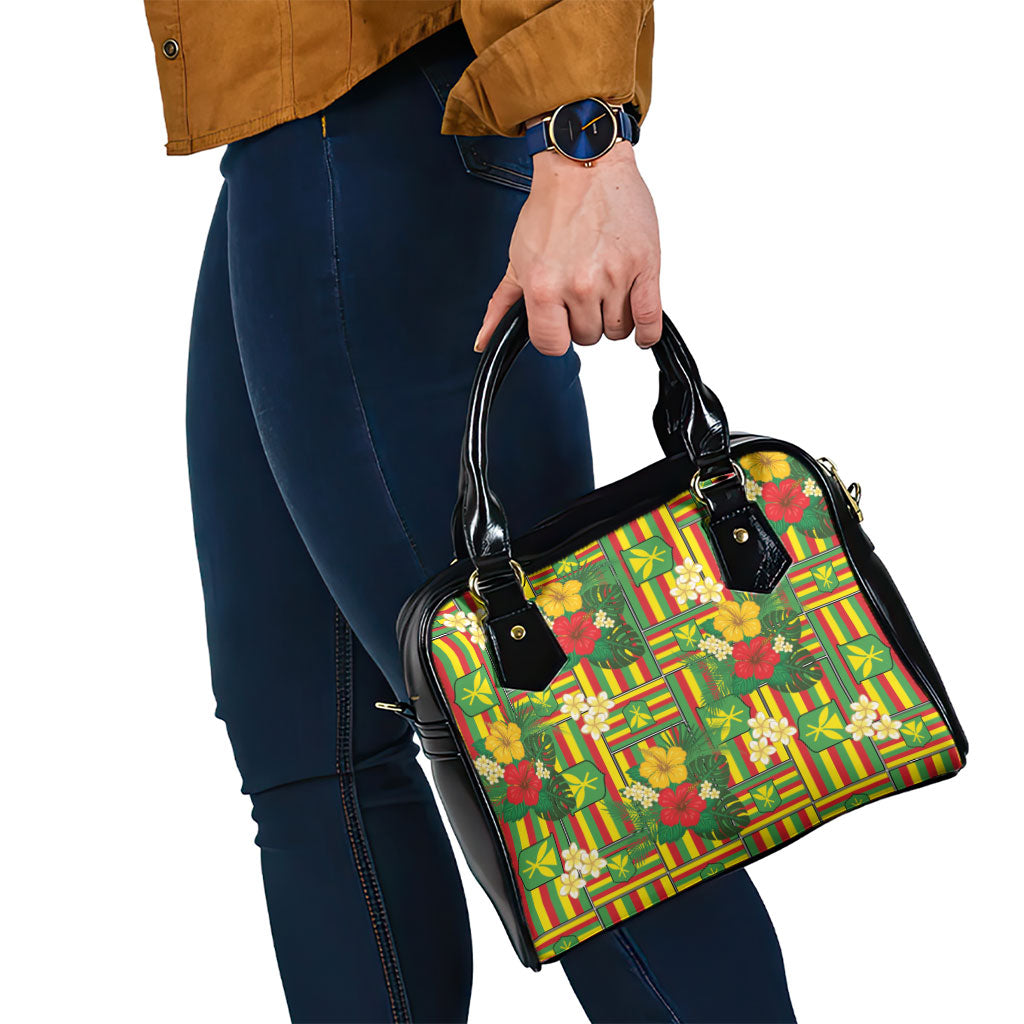 Hawaii Kanaka Maoli Hibiscus Shoulder Handbag Hawaiian Flag Motif
