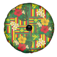 Hawaii Kanaka Maoli Hibiscus Spare Tire Cover Hawaiian Flag Motif
