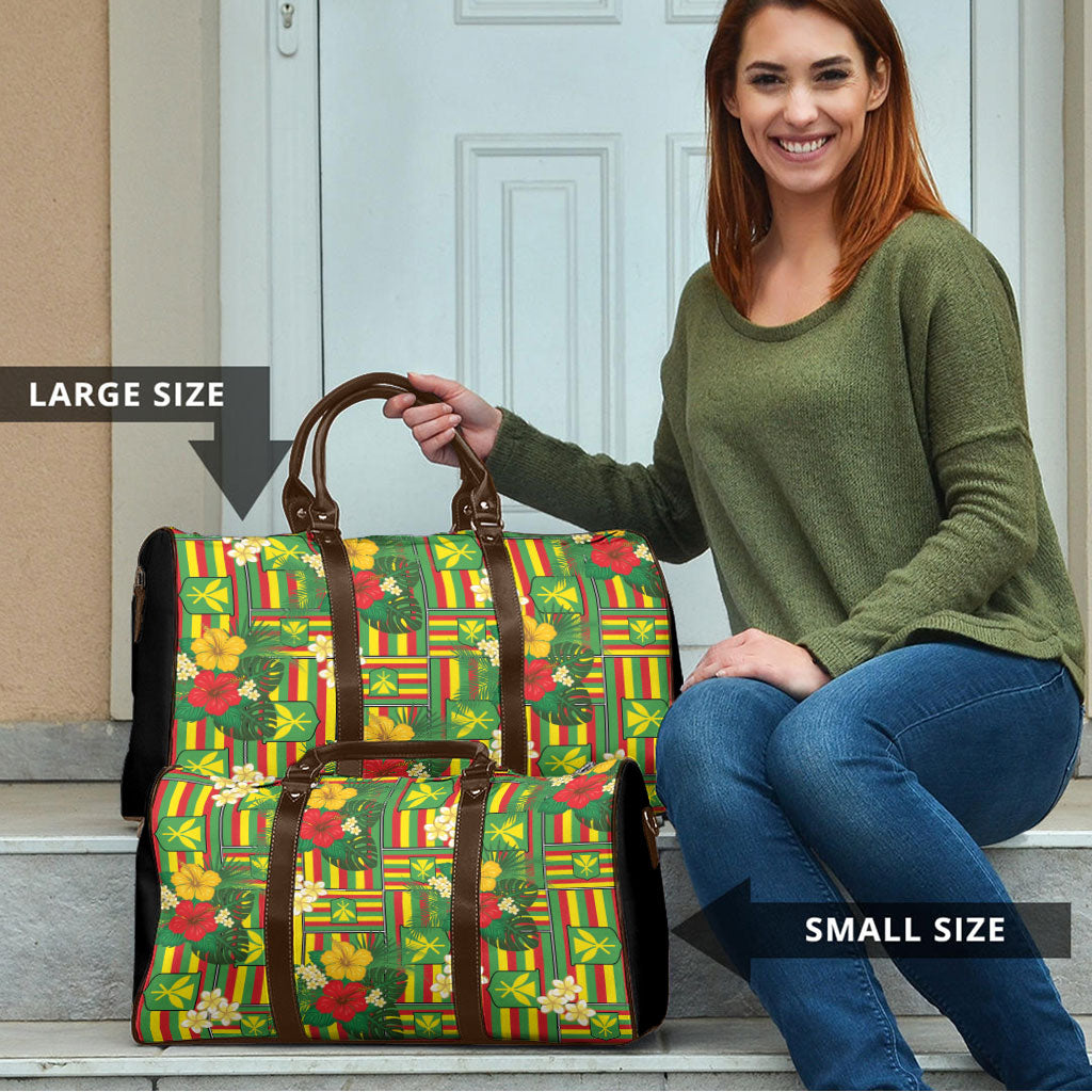 Hawaii Kanaka Maoli Hibiscus Travel Bag Hawaiian Flag Motif