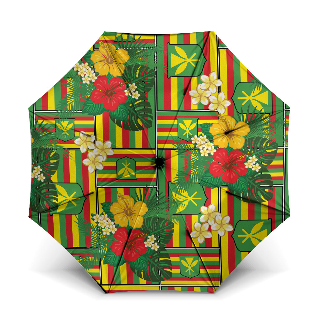 Hawaii Kanaka Maoli Hibiscus Umbrella Hawaiian Flag Motif