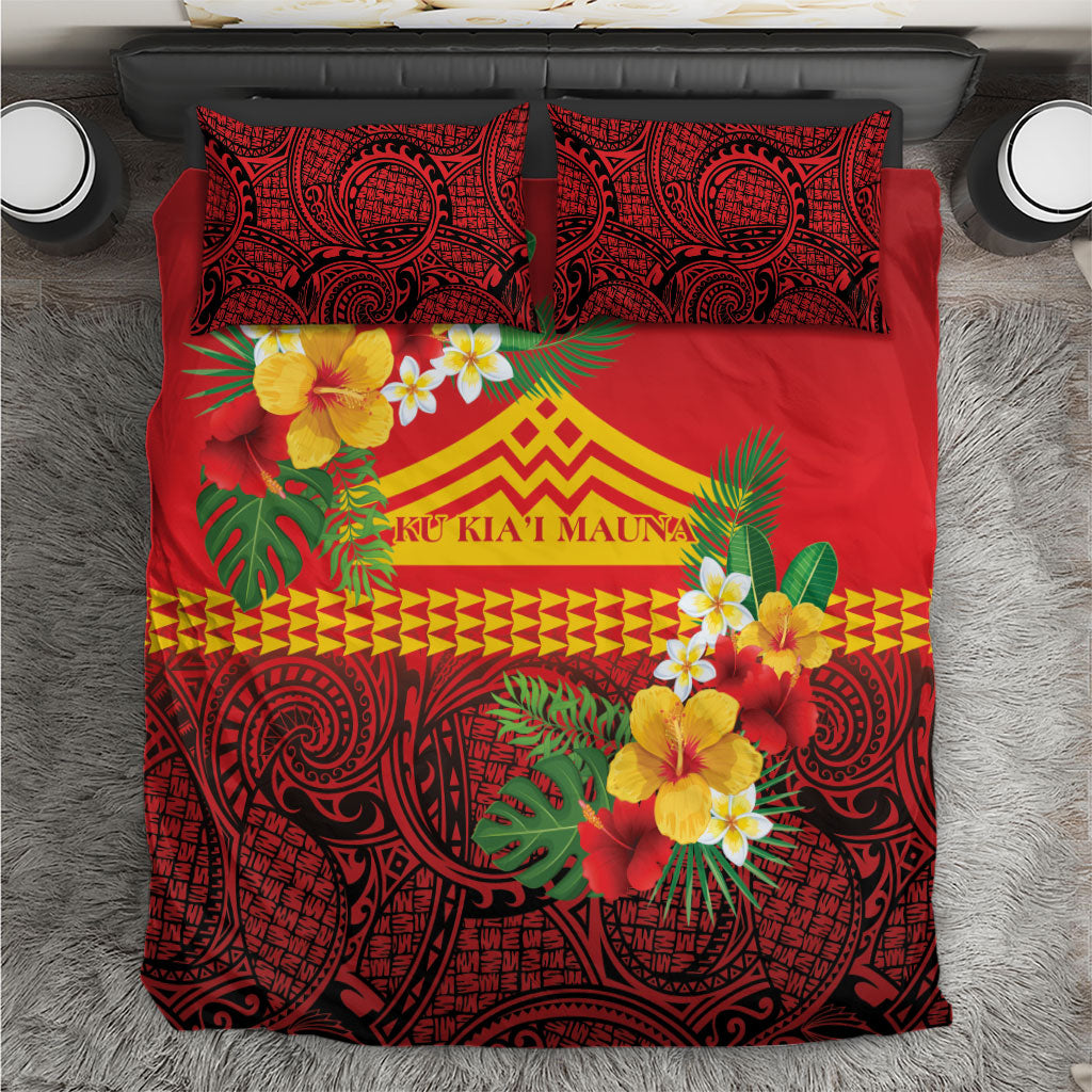 Hawaii Ku Kia'i Mauna Bedding Set Hibiscus Kakau Pattern