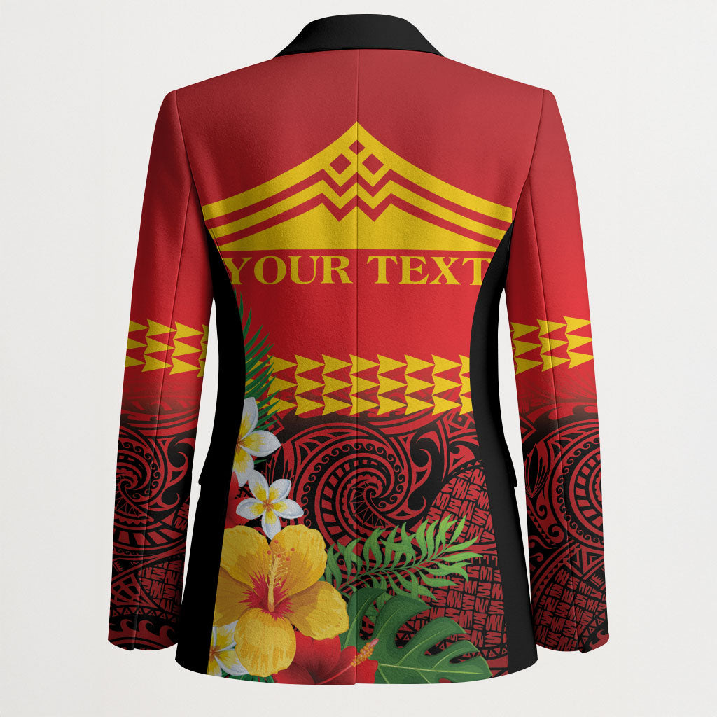 Hawaii Ku Kia'i Mauna Personalized Blazer Hibiscus Kakau Pattern