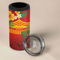 Hawaii Ku Kia'i Mauna Personalized 4 in 1 Can Cooler Tumbler Hibiscus Kakau Pattern