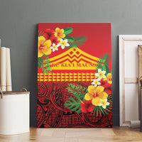 Hawaii Ku Kia'i Mauna Canvas Wall Art Hibiscus Kakau Pattern