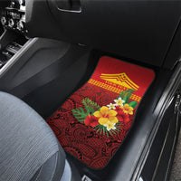 Hawaii Ku Kia'i Mauna Personalized Car Mats Hibiscus Kakau Pattern