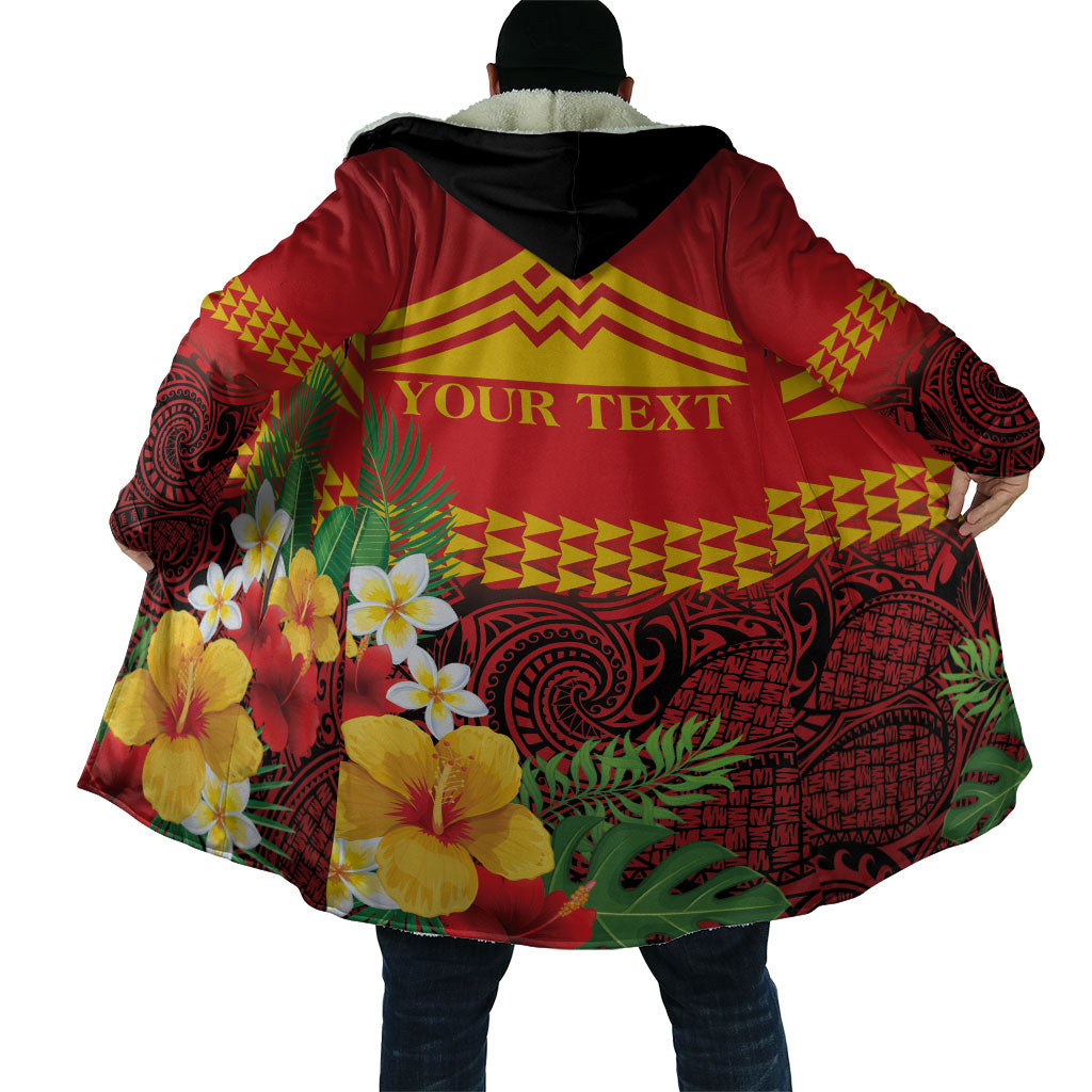 Hawaii Ku Kia'i Mauna Personalized Cloak Hibiscus Kakau Pattern