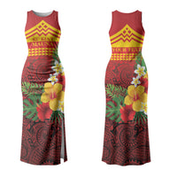 Hawaii Ku Kia'i Mauna Personalized Couples Matching Tank Maxi Dress and Hawaiian Shirt Hibiscus Kakau Pattern LT9 - Polynesian Pride