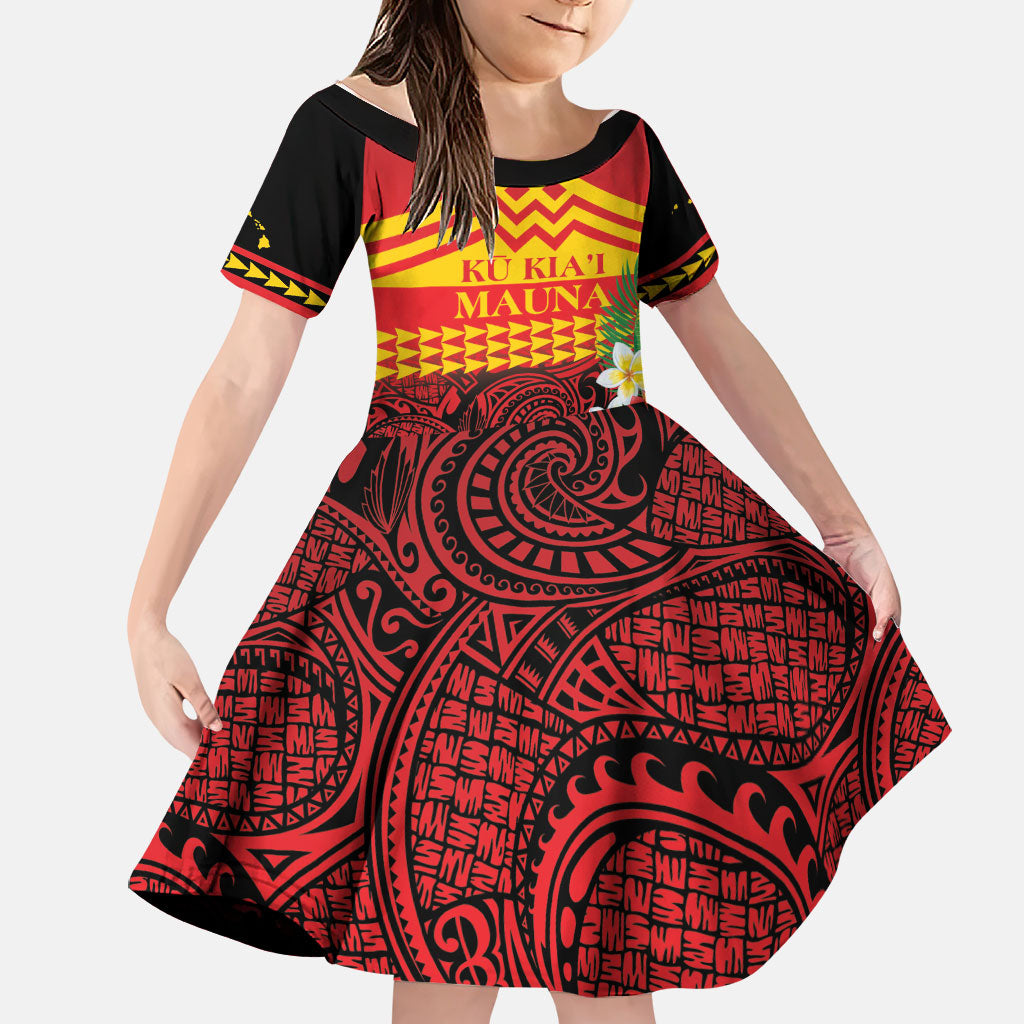Hawaii Ku Kia'i Mauna Personalized Family Matching Long Sleeve Bodycon Dress and Hawaiian Shirt Hibiscus Kakau Pattern