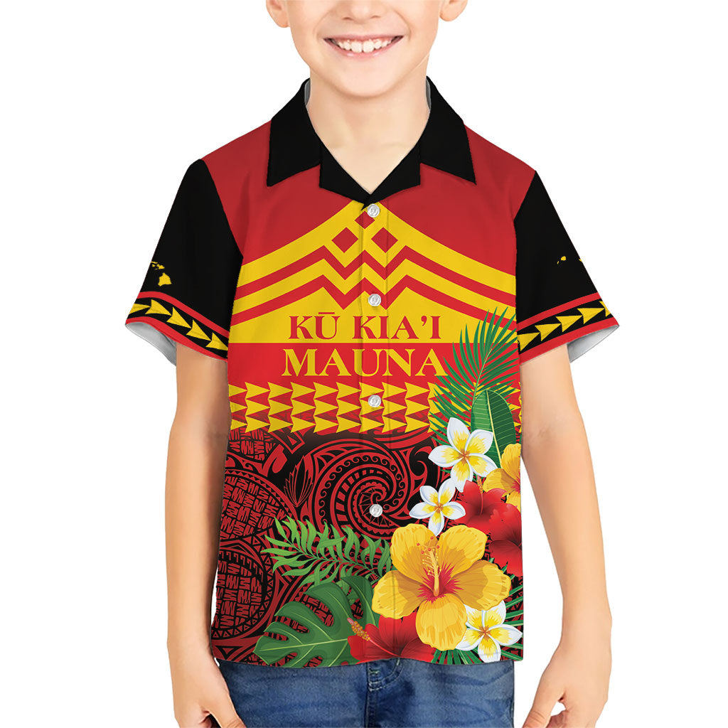 Hawaii Ku Kia'i Mauna Personalized Family Matching Mermaid Dress and Hawaiian Shirt Hibiscus Kakau Pattern