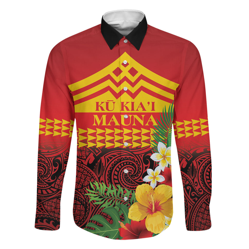 Hawaii Ku Kia'i Mauna Personalized Family Matching Summer Maxi Dress and Hawaiian Shirt Hibiscus Kakau Pattern