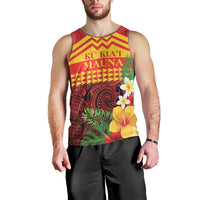 Hawaii Ku Kia'i Mauna Personalized Men Tank Top Hibiscus Kakau Pattern