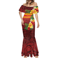 Hawaii Ku Kia'i Mauna Personalized Mermaid Dress Hibiscus Kakau Pattern
