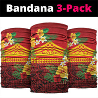 Hawaii Ku Kia'i Mauna Neck Gaiter Hibiscus Kakau Pattern
