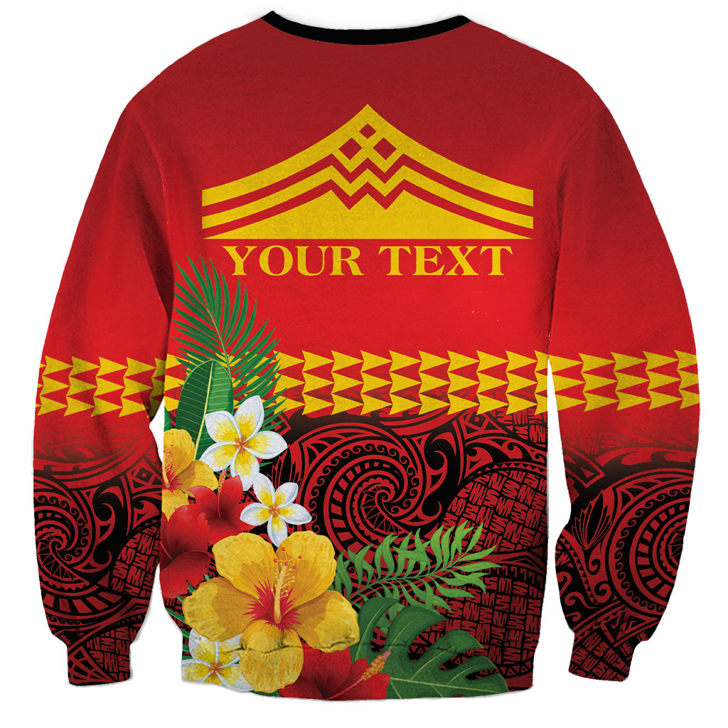 Hawaii Ku Kia'i Mauna Personalized Sweatshirt Hibiscus Kakau Pattern