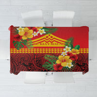 Hawaii Ku Kia'i Mauna Tablecloth Hibiscus Kakau Pattern