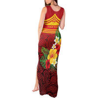 Hawaii Ku Kia'i Mauna Personalized Tank Maxi Dress Hibiscus Kakau Pattern