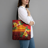Hawaii Ku Kia'i Mauna Tote Bag Hibiscus Kakau Pattern