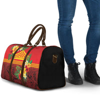 Hawaii Ku Kia'i Mauna Travel Bag Hibiscus Kakau Pattern