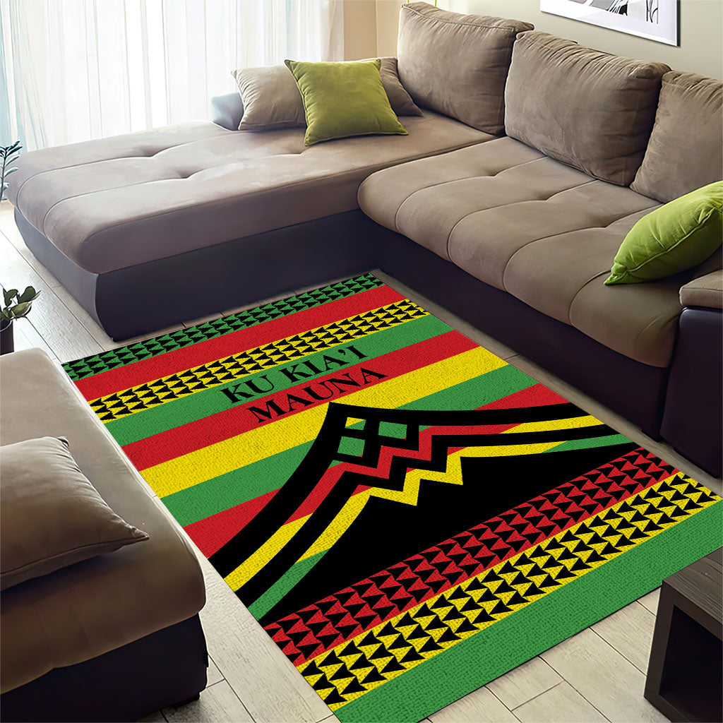 Hawaii Ku Kia'i Mauna Area Rug Hawaiian Kanaka Maoli Motif