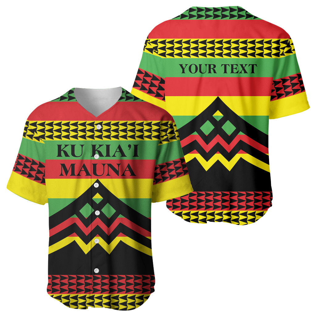 Hawaii Ku Kia'i Mauna Personalized Baseball Jersey Hawaiian Kanaka Maoli Motif