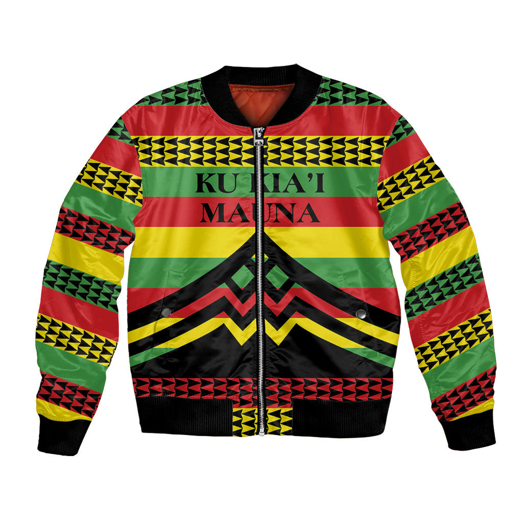 Hawaii Ku Kia'i Mauna Personalized Bomber Jacket Hawaiian Kanaka Maoli Motif