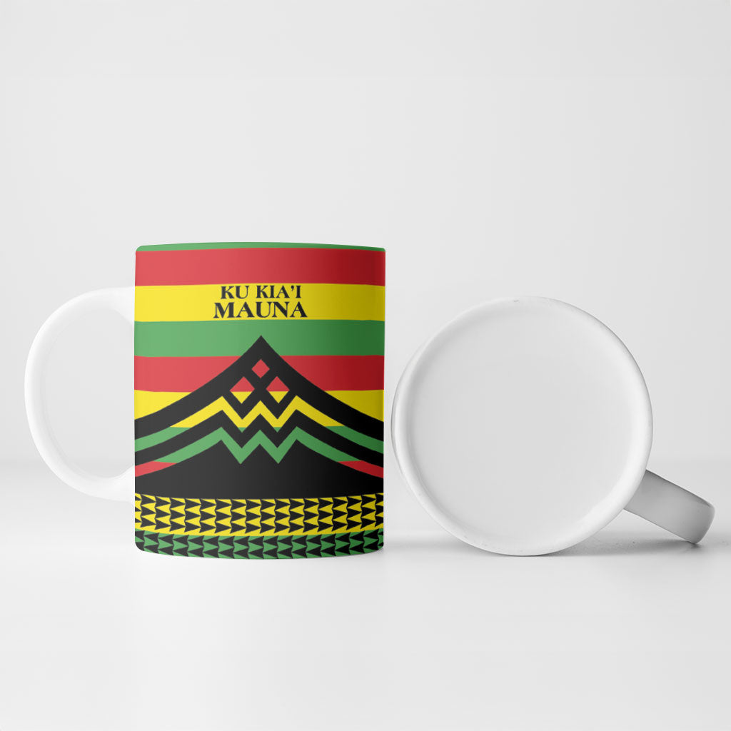 Hawaii Ku Kia'i Mauna Personalized Ceramic Mug Hawaiian Kanaka Maoli Motif