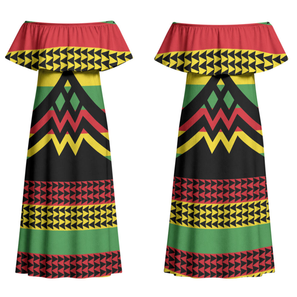 Hawaii Ku Kia'i Mauna Personalized Couples Matching Off Shoulder Maxi Dress and Hawaiian Shirt Hawaiian Kanaka Maoli Motif LT9 - Polynesian Pride