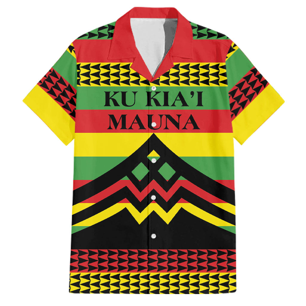 Hawaii Ku Kia'i Mauna Personalized Family Matching Long Sleeve Bodycon Dress and Hawaiian Shirt Hawaiian Kanaka Maoli Motif