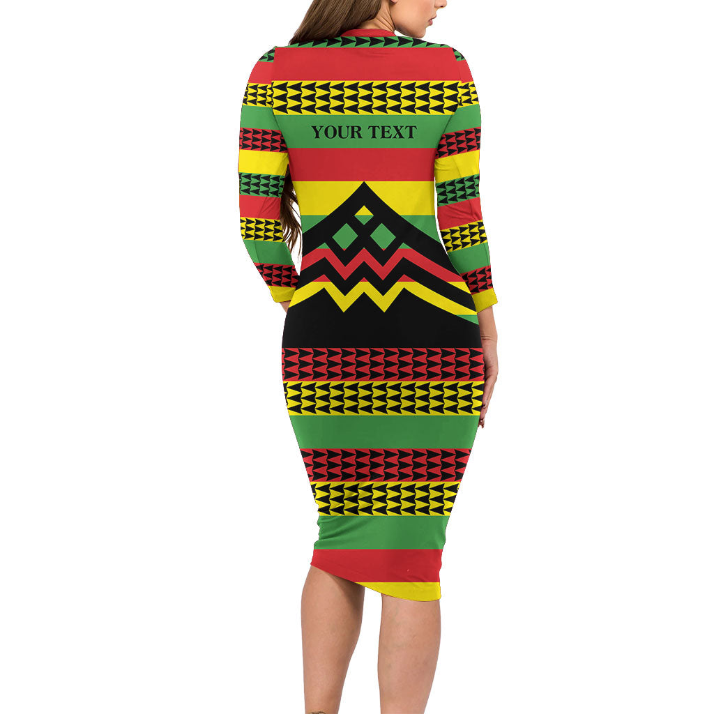 Hawaii Ku Kia'i Mauna Personalized Family Matching Long Sleeve Bodycon Dress and Hawaiian Shirt Hawaiian Kanaka Maoli Motif