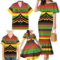 Hawaii Ku Kia'i Mauna Personalized Family Matching Mermaid Dress and Hawaiian Shirt Hawaiian Kanaka Maoli Motif
