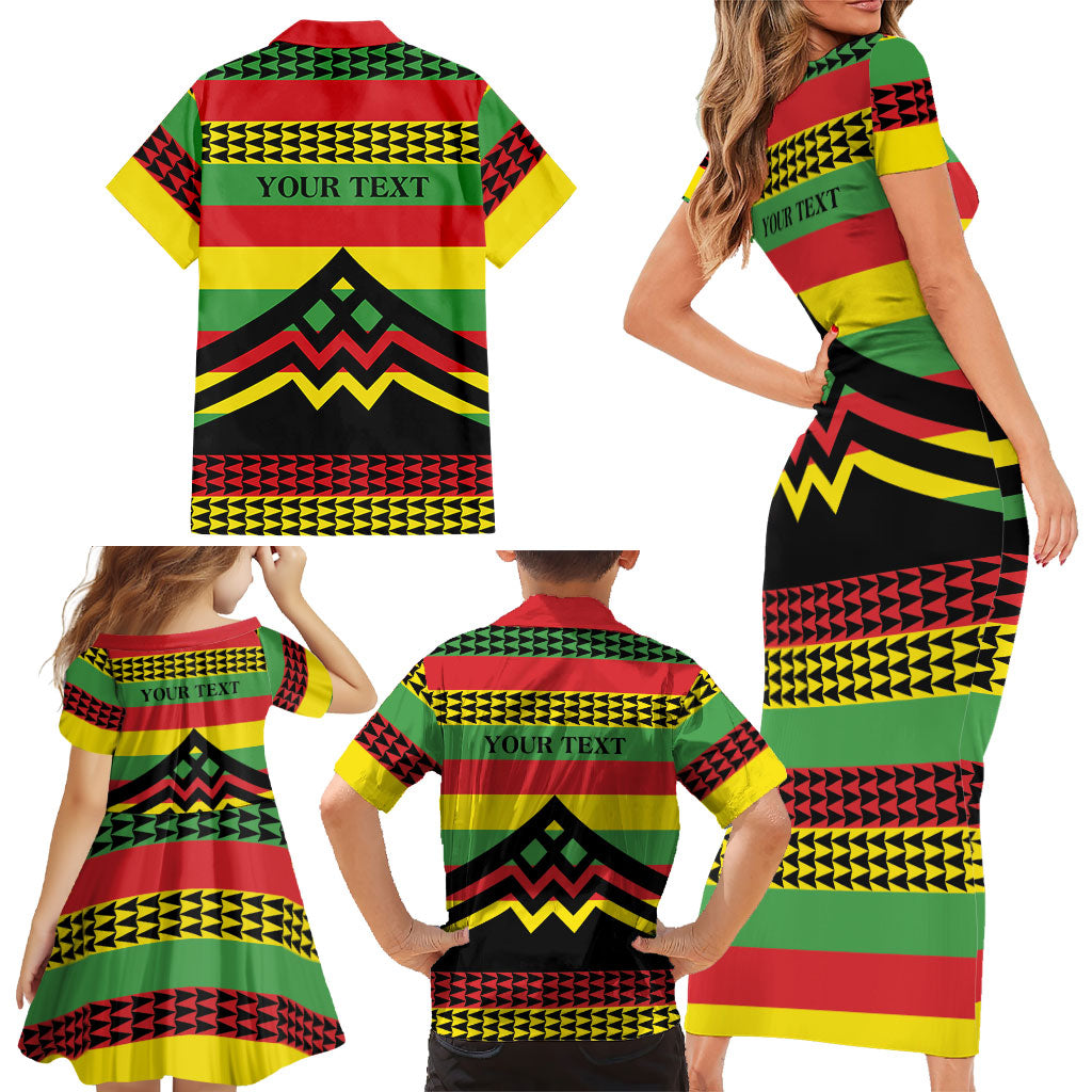 Hawaii Ku Kia'i Mauna Personalized Family Matching Short Sleeve Bodycon Dress and Hawaiian Shirt Hawaiian Kanaka Maoli Motif