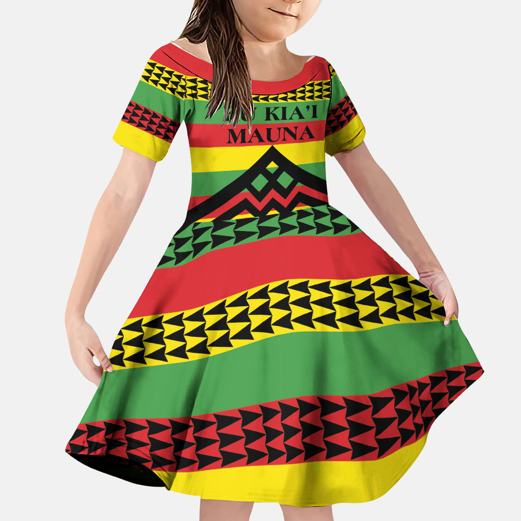 Hawaii Ku Kia'i Mauna Personalized Family Matching Summer Maxi Dress and Hawaiian Shirt Hawaiian Kanaka Maoli Motif