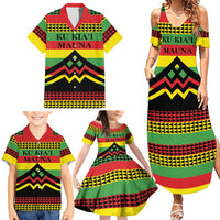 Hawaii Ku Kia'i Mauna Personalized Family Matching Summer Maxi Dress and Hawaiian Shirt Hawaiian Kanaka Maoli Motif