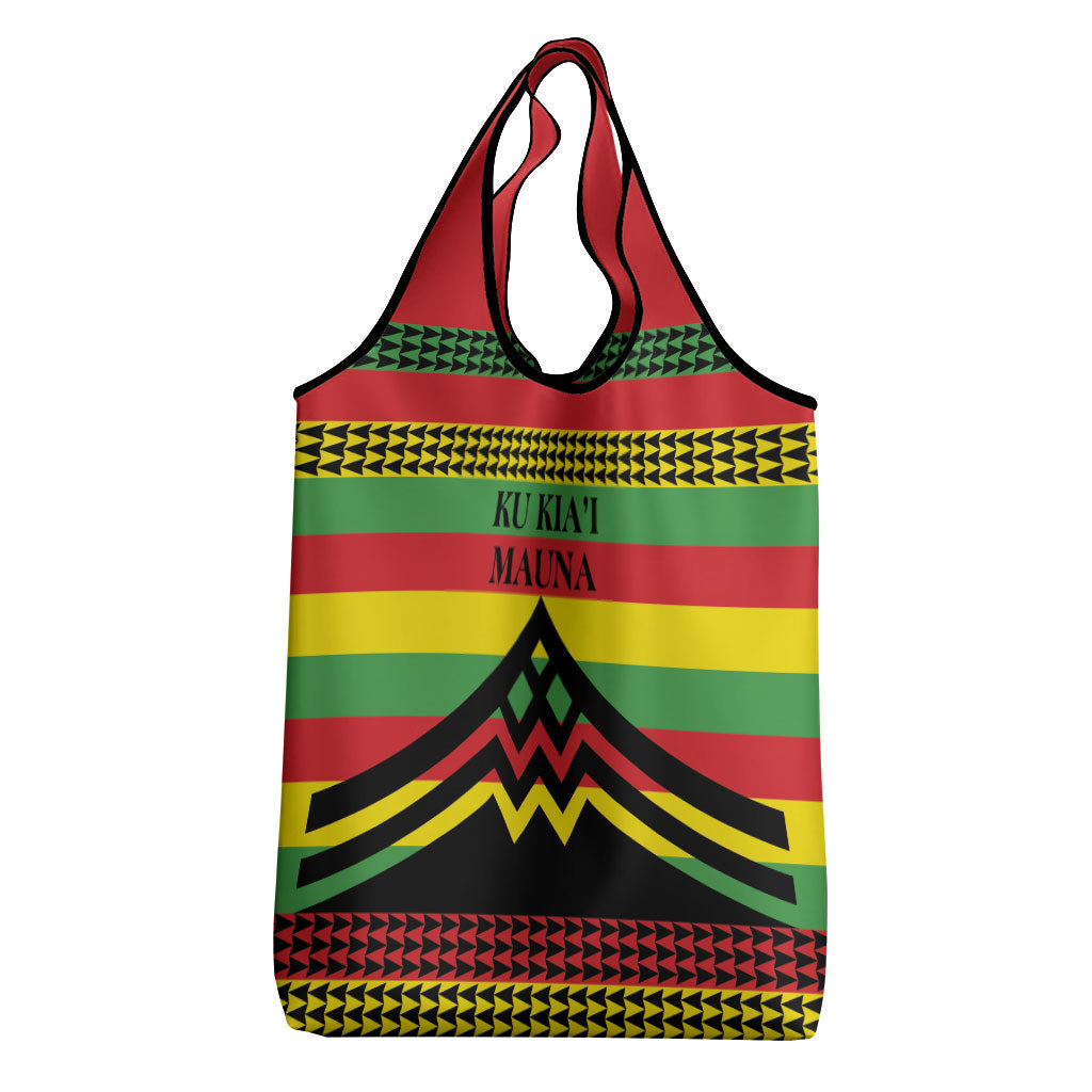Hawaii Ku Kia'i Mauna Grocery Bag Hawaiian Kanaka Maoli Motif