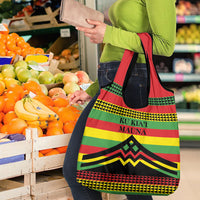 Hawaii Ku Kia'i Mauna Grocery Bag Hawaiian Kanaka Maoli Motif