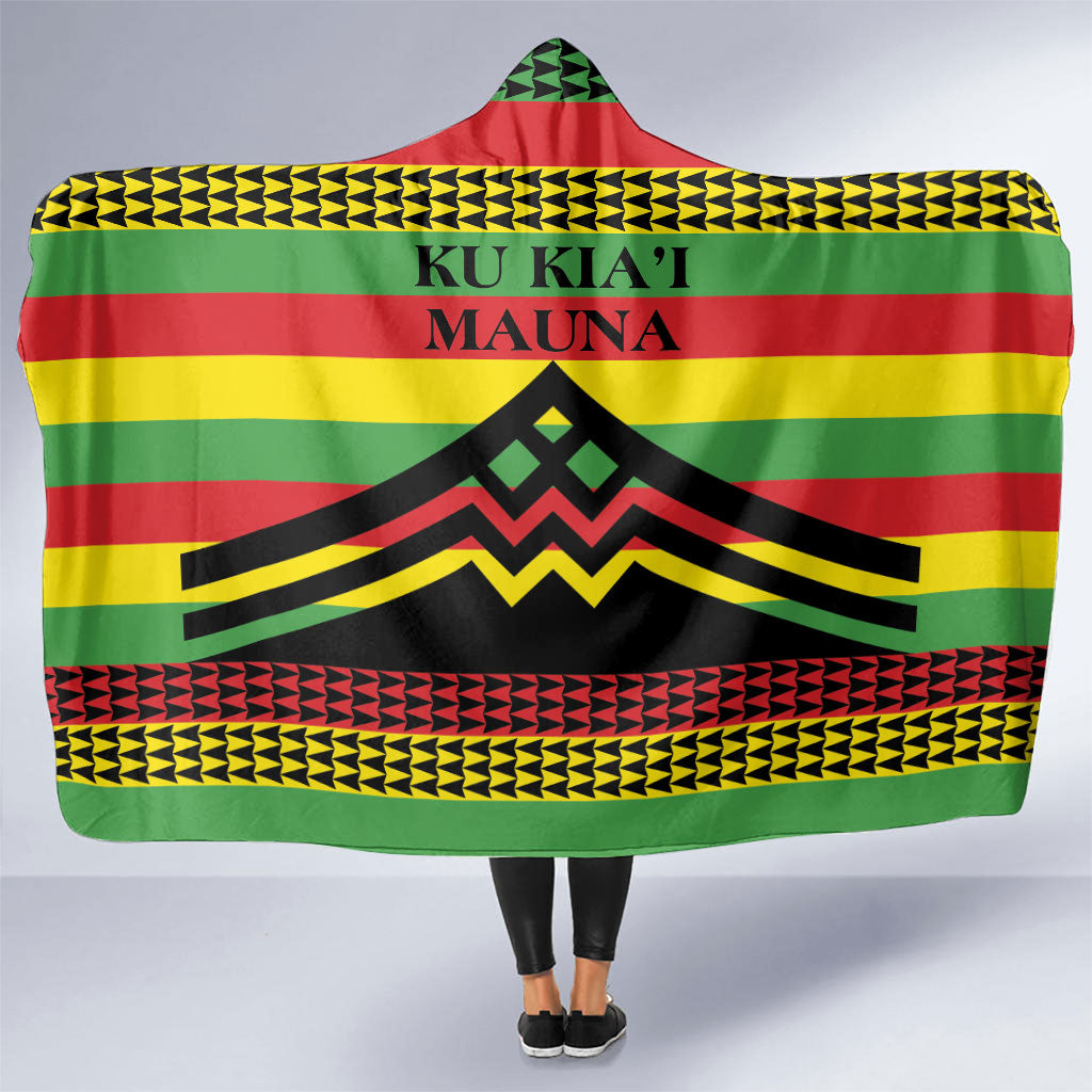 Hawaii Ku Kia'i Mauna Hooded Blanket Hawaiian Kanaka Maoli Motif