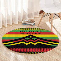 Hawaii Ku Kia'i Mauna Round Carpet Hawaiian Kanaka Maoli Motif