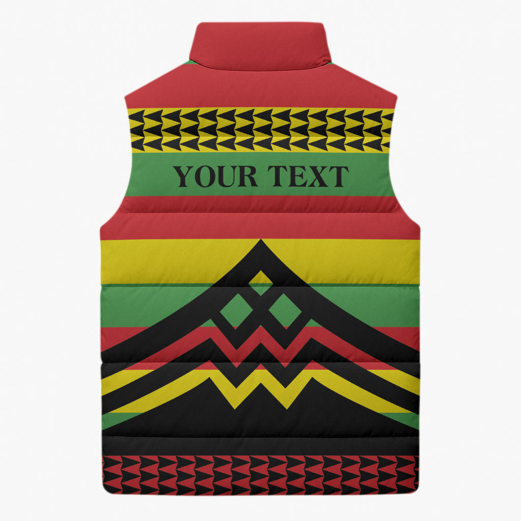 Hawaii Ku Kia'i Mauna Personalized Sleeveless Puffer Jacket Hawaiian Kanaka Maoli Motif