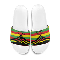 Hawaii Ku Kia'i Mauna Slide Sandals Hawaiian Kanaka Maoli Motif