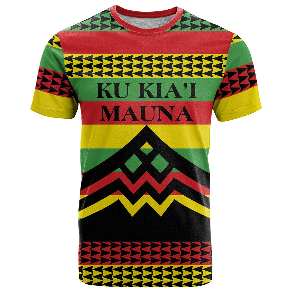 Hawaii Ku Kia'i Mauna Personalized T Shirt Hawaiian Kanaka Maoli Motif LT9 Green - Polynesian Pride