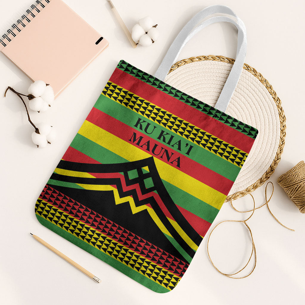 Hawaii Ku Kia'i Mauna Tote Bag Hawaiian Kanaka Maoli Motif
