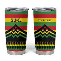 Hawaii Ku Kia'i Mauna Personalized Tumbler Cup Hawaiian Kanaka Maoli Motif