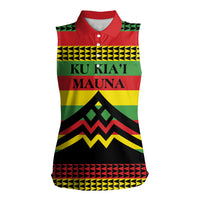 Hawaii Ku Kia'i Mauna Personalized Women Sleeveless Polo Shirt Hawaiian Kanaka Maoli Motif