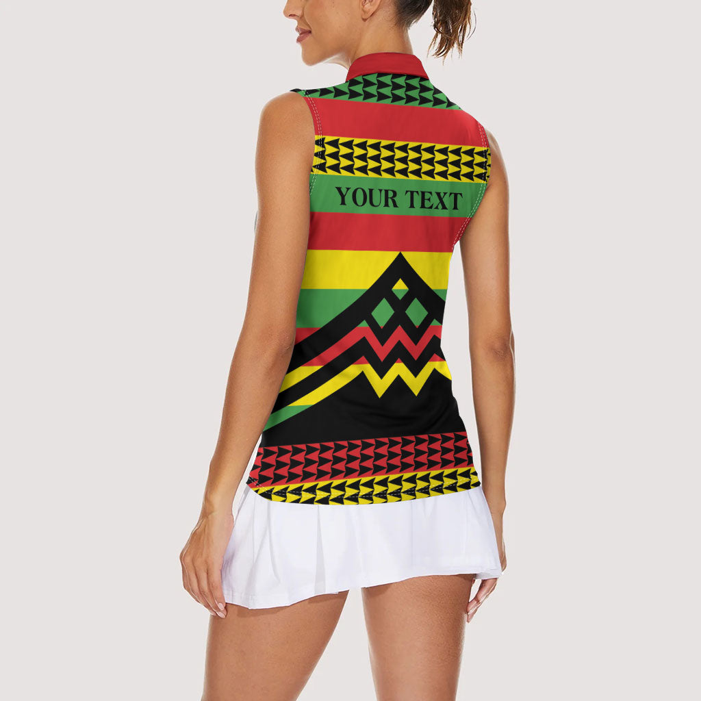 Hawaii Ku Kia'i Mauna Personalized Women Sleeveless Polo Shirt Hawaiian Kanaka Maoli Motif