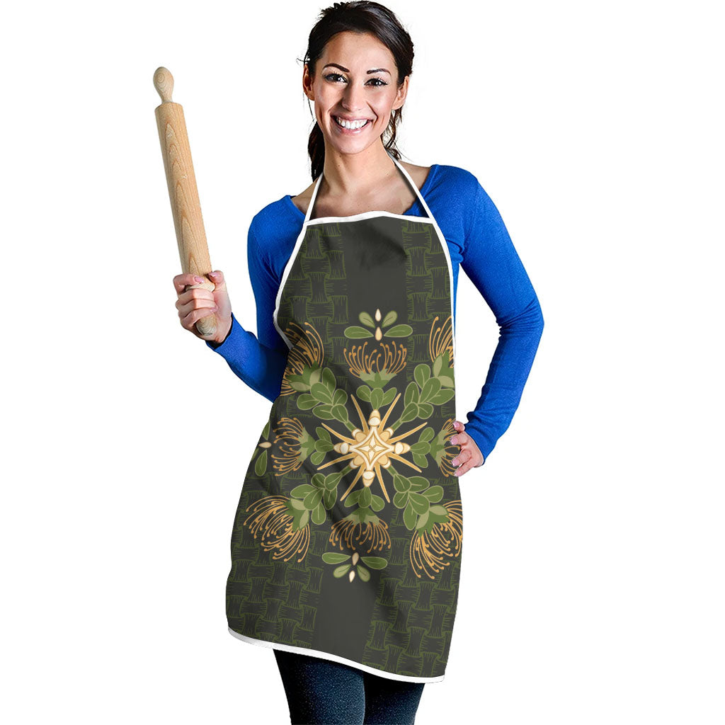Hawaii Ohia Lehua Squares Apron Hawaiian Quilt Inspired Floral Pattern