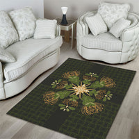 Hawaii Ohia Lehua Squares Area Rug Hawaiian Quilt Inspired Floral Pattern