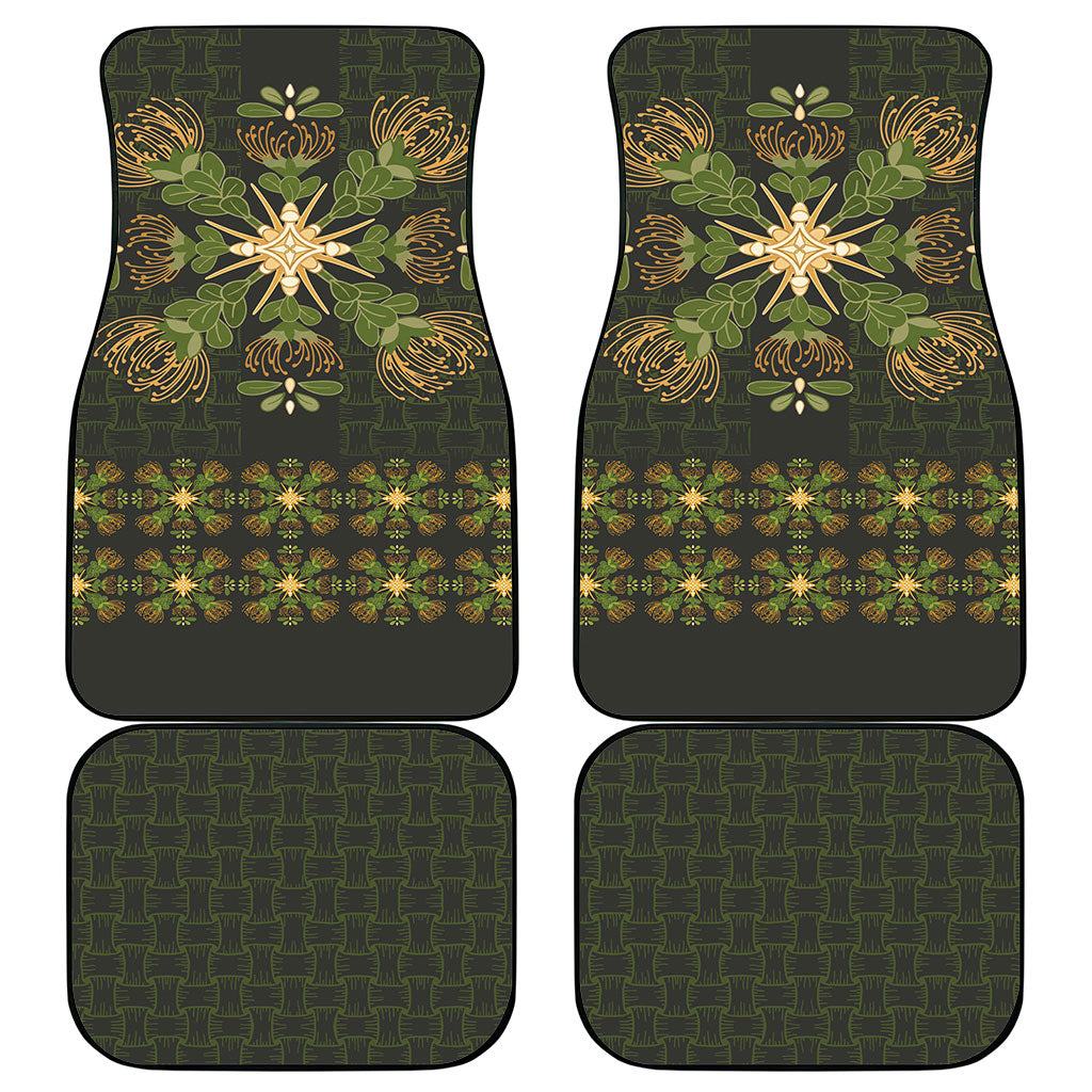 Hawaii Ohia Lehua Squares Car Mats Hawaiian Quilt Inspired Floral Pattern