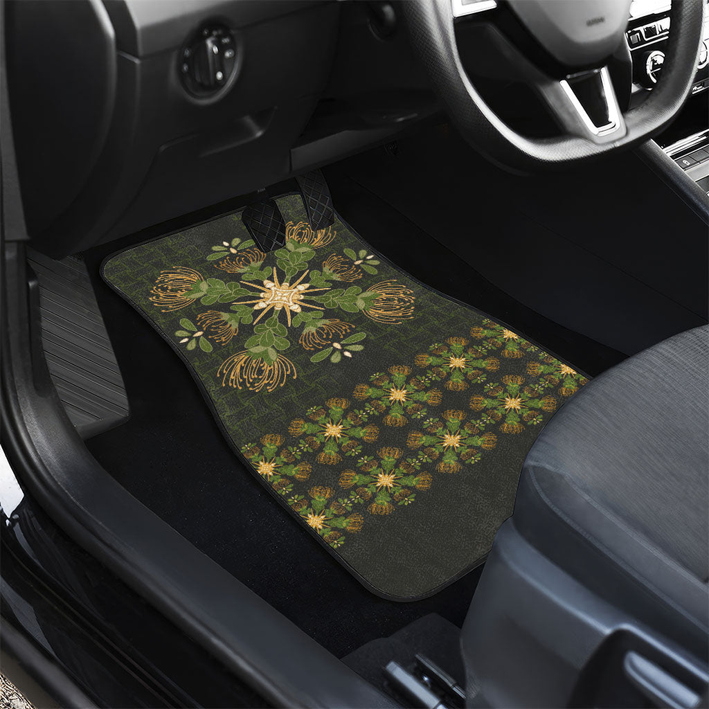 Hawaii Ohia Lehua Squares Car Mats Hawaiian Quilt Inspired Floral Pattern